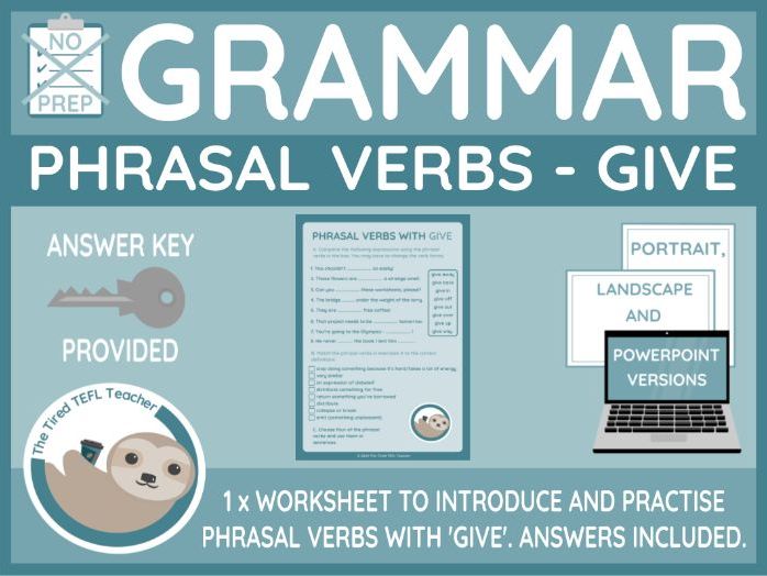 ESL Phrasal Verbs with Give Worksheet