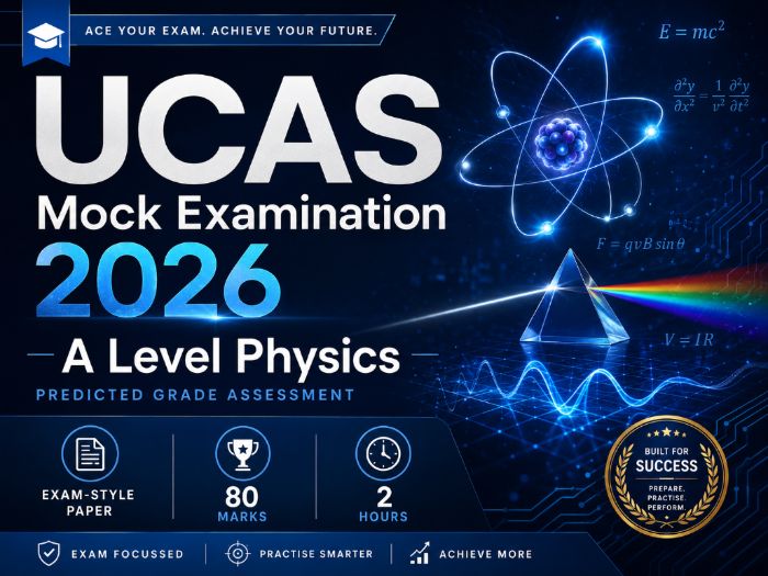 UCAS Mock Exam 2026 – A Level Physics Year 12 Predicted Grade Assessment (Full Paper, 80 Marks)