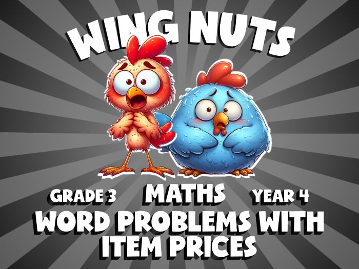 Word Problems with Item Prices WING NUTS Maths Game | No-Prep Year 4 Review Activity