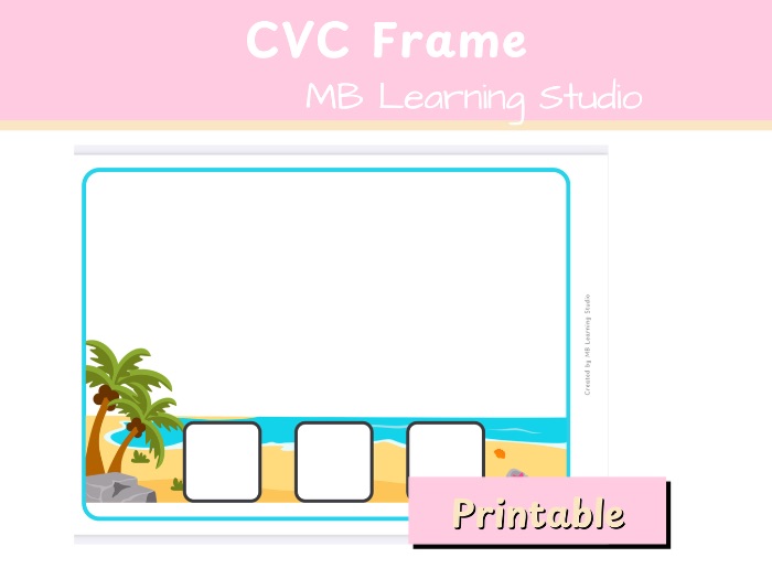 Beach CVC Word Frames | Phonics Activity for EYFS, KS1, Pre-K, Kindergarten