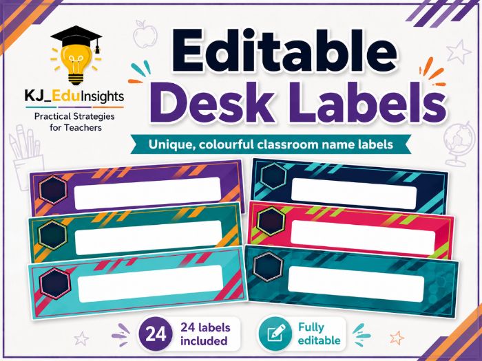 Editable Arcade Desk Labels | Gaming Classroom Name Tags | 24 Designs