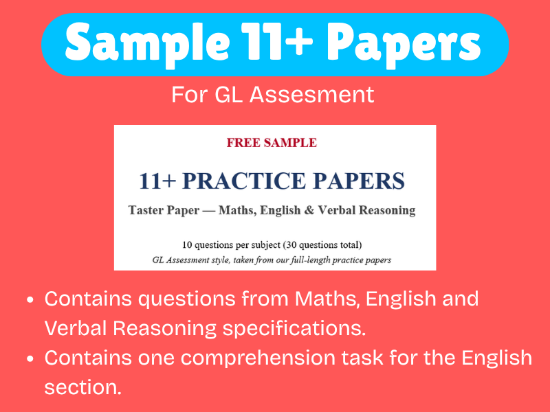 11+ Sample Maths /English / VR paper for GL Assesment