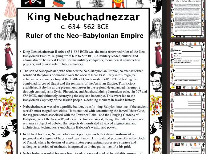 King Nebuchadnezzar PACKET & ACTIVITIES, Important Historical Figures Series