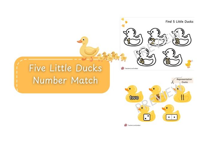 Five Little Ducks Number Match 1-5