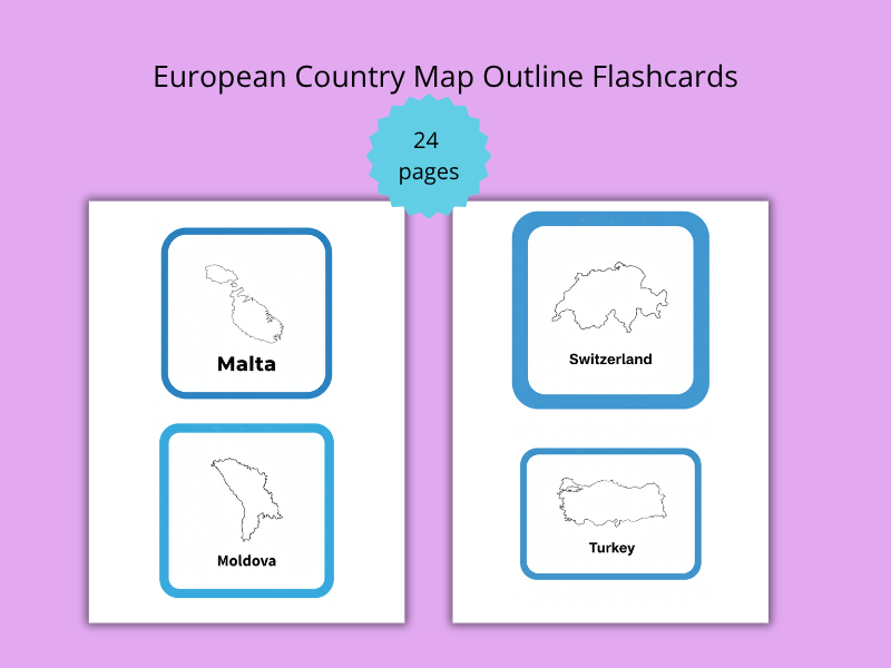 European Country Map Outline Flashcards