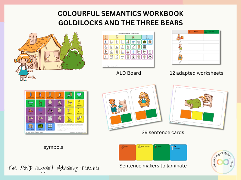 Goldilocks and the Three Bears - Colourful Semantics Workbook