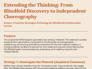 : "Extending Blindfold Discovery – KS4/5 Dance"