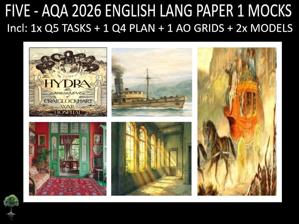 FIVE - AQA PAPER 1 | 2026 FULL MOCKS | Q5 TASKS | Q4 PLAN |AO GRIDS | MODELS