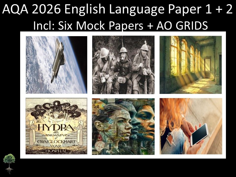 Six AQA 2026 English Language Paper 1 + 2 Mocks | AO GRIDS
