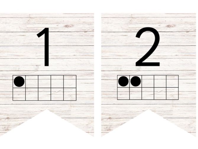 Number Banner Display- Ten Frame Flags