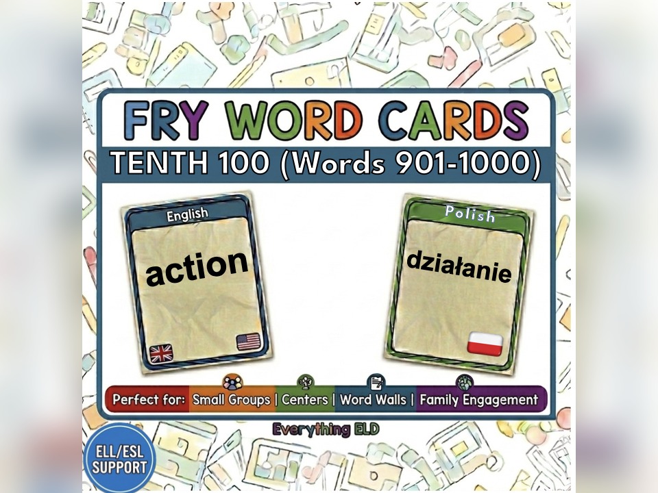 Polish-English Fry Words: Tenth 100 Flashcards