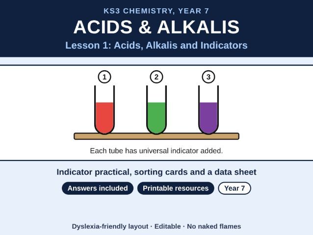 KS3 Chemistry Acids, Alkalis and Indicators Lesson