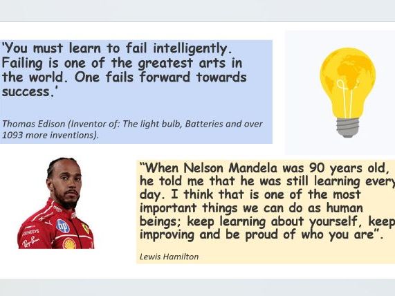 Assembly on Growth Mindset with teachers notes on each slide.