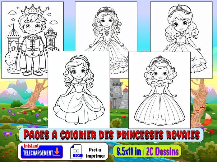 Pages à colorier des princesses royales