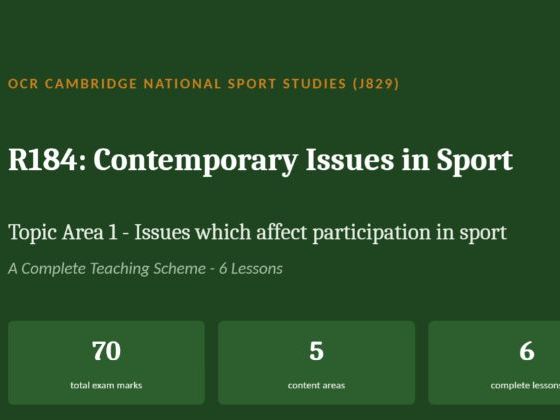 R184 Complete Teaching Bundle | All 5 Topic Areas (TA1–TA5) | OCR Cambridge National Sport Studies