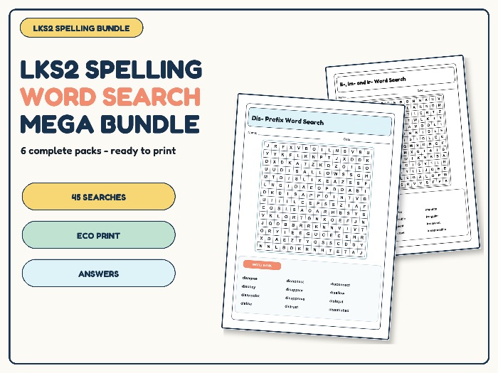 LKS2 Spelling Word Search Mega Bundle | 45 Searches