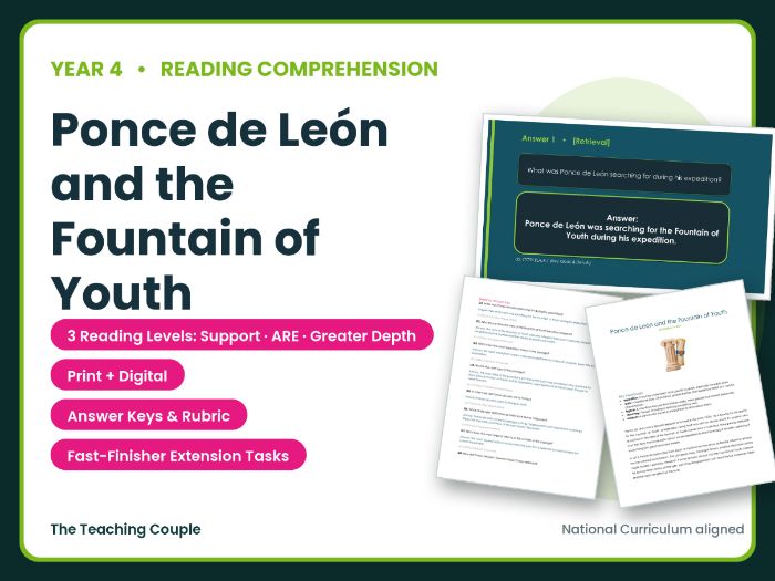 Ponce de León and the Fountain of Youth | Comprehension | Year 4