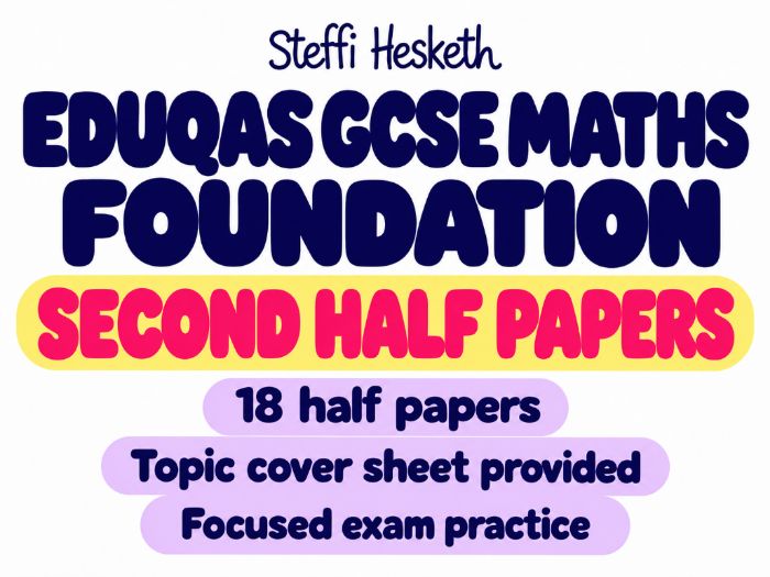 Eduqas GCSE Maths Foundation Second Half Papers – 18 Pack