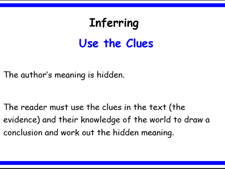 Reading skills and explanations for display