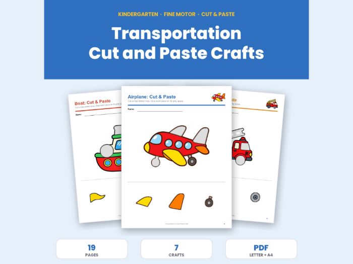 Transport Cut and Stick Activities for EYFS
