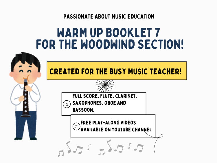 Warm-Ups for Beginner Woodwind Players #Set 7 - First 5 Notes