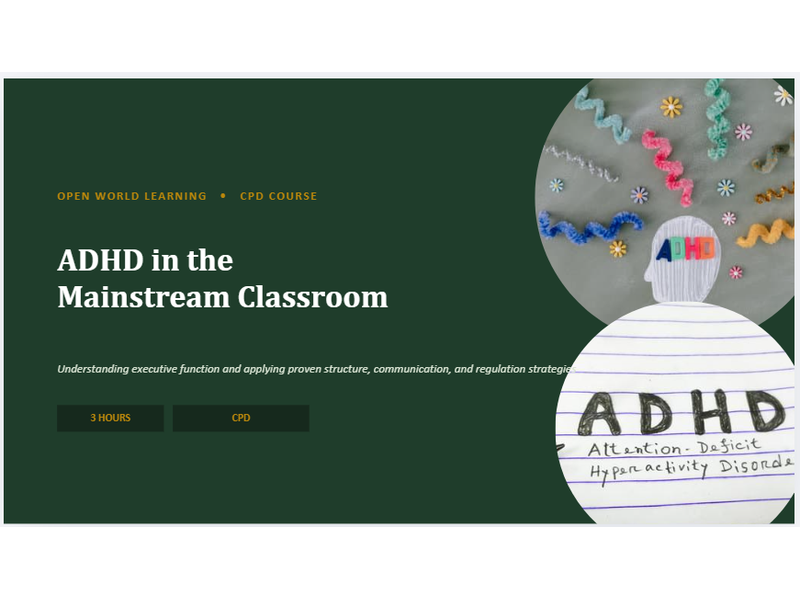 ADHD in the Mainstream Classroom - CPD Course | Executive Function & Classroom Structure