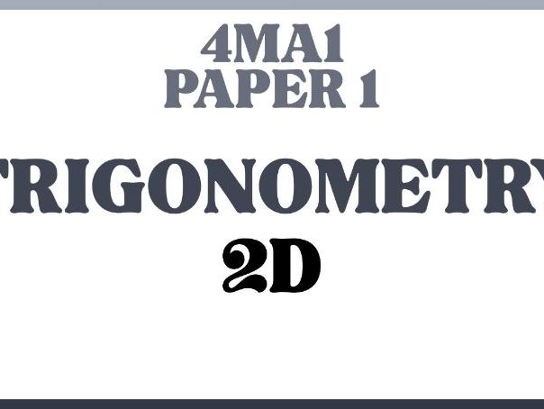 2D Trigonometry | IGCSE Linear A | Higher | 4MA1 | Maths