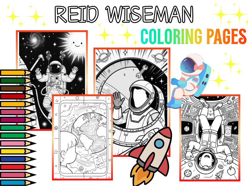 NASA Artemis II Reid Wiseman Coloring Pages for Kids Space Activity NO PREP