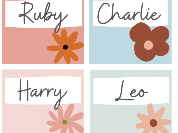 Boho Pastel Peg Labels | Editable Classroom Peg Tags | PowerPoint Resource