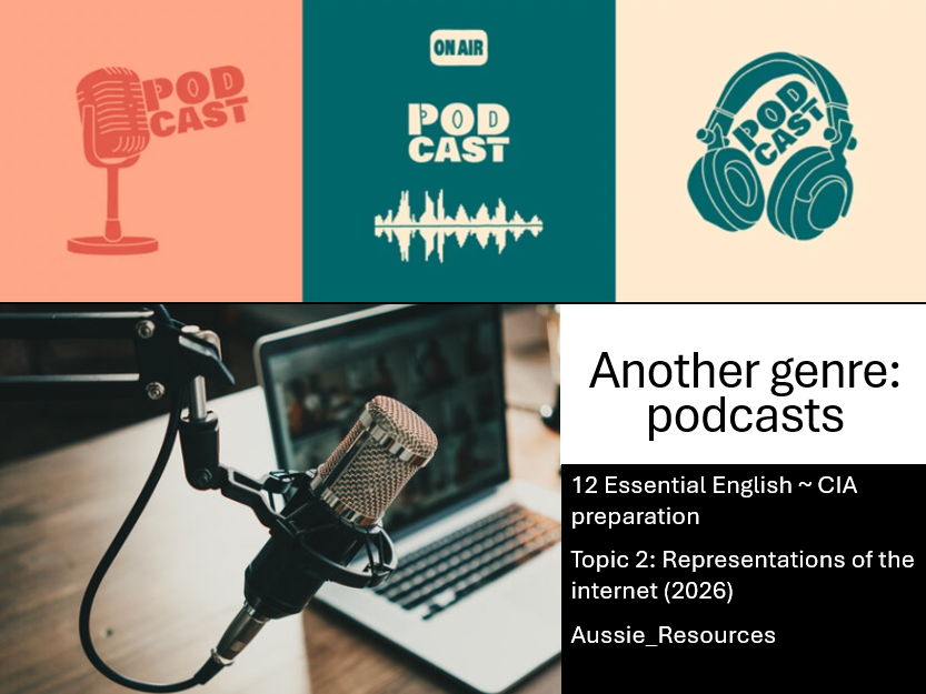 12 Essential English – CIA Exam Prep (QLD) – Podcasts as a genre + how they create meaning