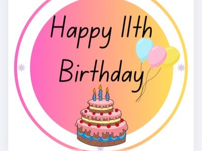 Birthday Stickers ages 1-11 - pink