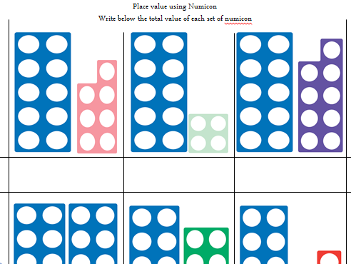 Teen numbers and Place Value using numicon - what's my number?