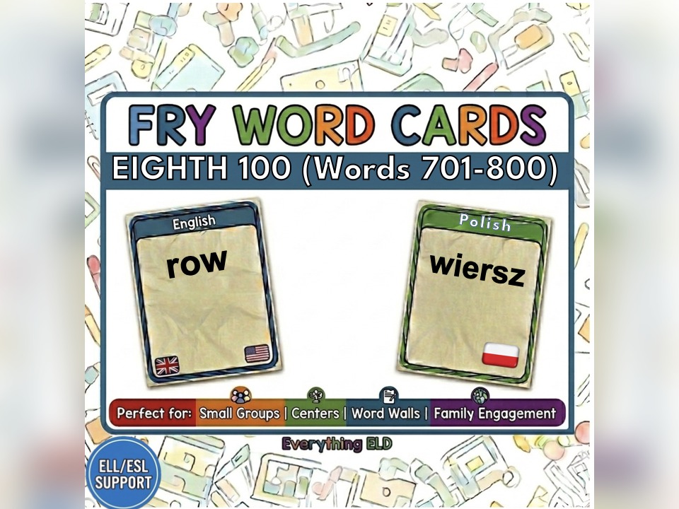 Polish-English Fry Words: Eighth 100 Flashcards