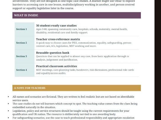 Health and Social Care Case Study Bank