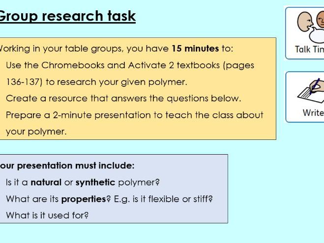 Polymers - KS3 Activate lesson
