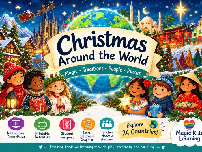 Christmas Around the World – Interactive PowerPoint, Worksheets & Mini Passport