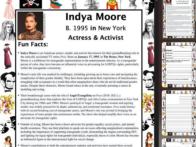 Indya Moore PACKET & ACTIVITIES, Important Historical Figures Series