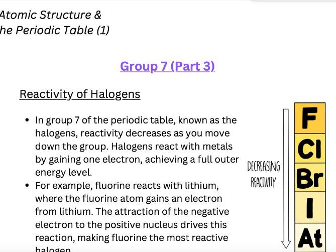 AQA GCSE Chemistry - Group 7