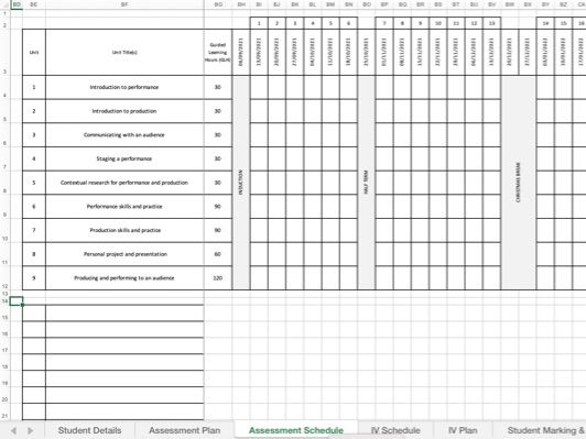 UAL Performing & Production Arts Tracker - Level 2 (2021-22)