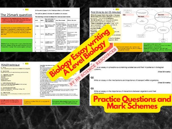 A level Biology 25 marker Essay Technique AQA
