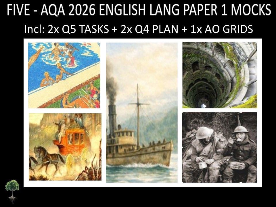 FIVE - AQA PAPER 1 | 2026 FULL MOCKS | Q5 TASKS | Q4 PLAN | AO GRIDS