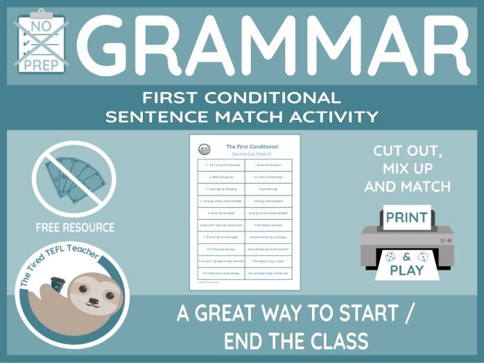 First Conditional Sentence Match Activity