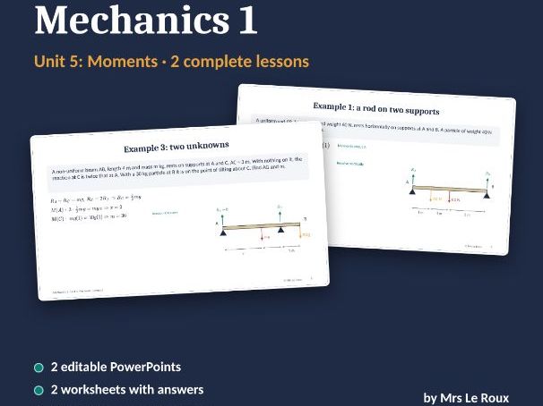 IAL M1 Moments (WME01) – Edexcel IAL Unit 5: 2 Editable Lessons, Worksheets & Test