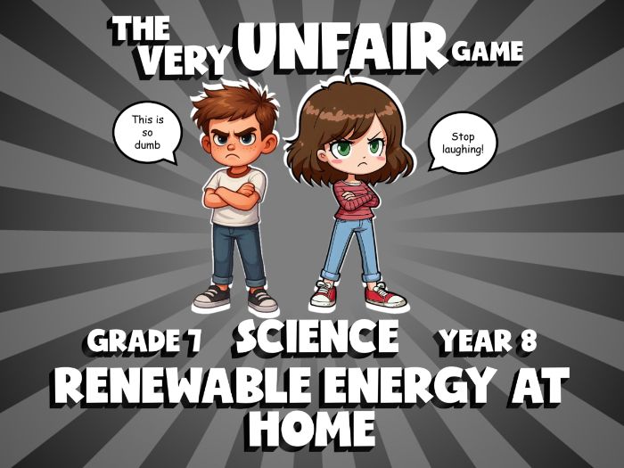 Renewable Energy at Home VERY UNFAIR GAME | No-Prep Year 8 Science Review Activity