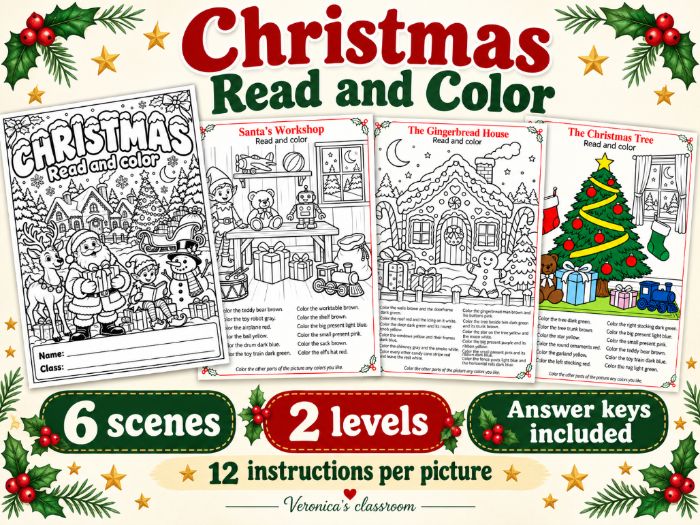 Christmas - Read and Color