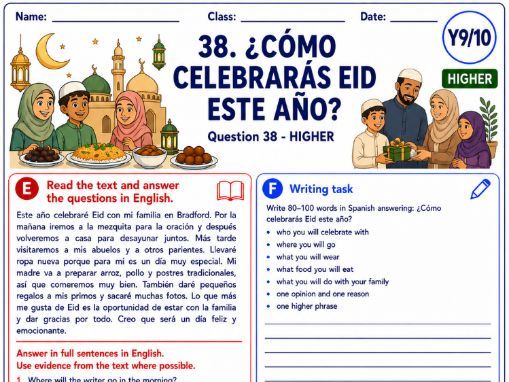 GCSE Spanish Higher: Festivals & Celebrations