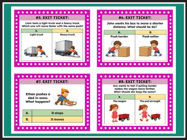 TEKS Science 1.7B Force and Movement Investigation