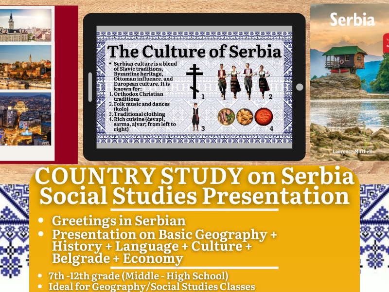 Serbia Country Study - Geography + Social Studies Presentation - Balkans