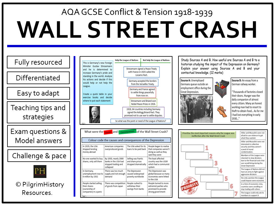 AQA GCSE Conflict & Tension: League of Nations & Wall Street Crash