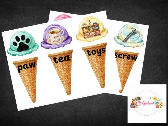 Phase 5 Phonics Ice Cream Matching